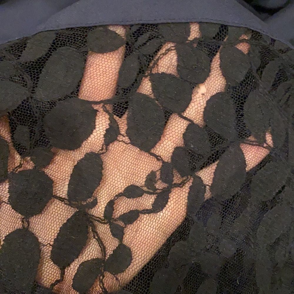 Navy blue and lace top - Picture 3 of 5